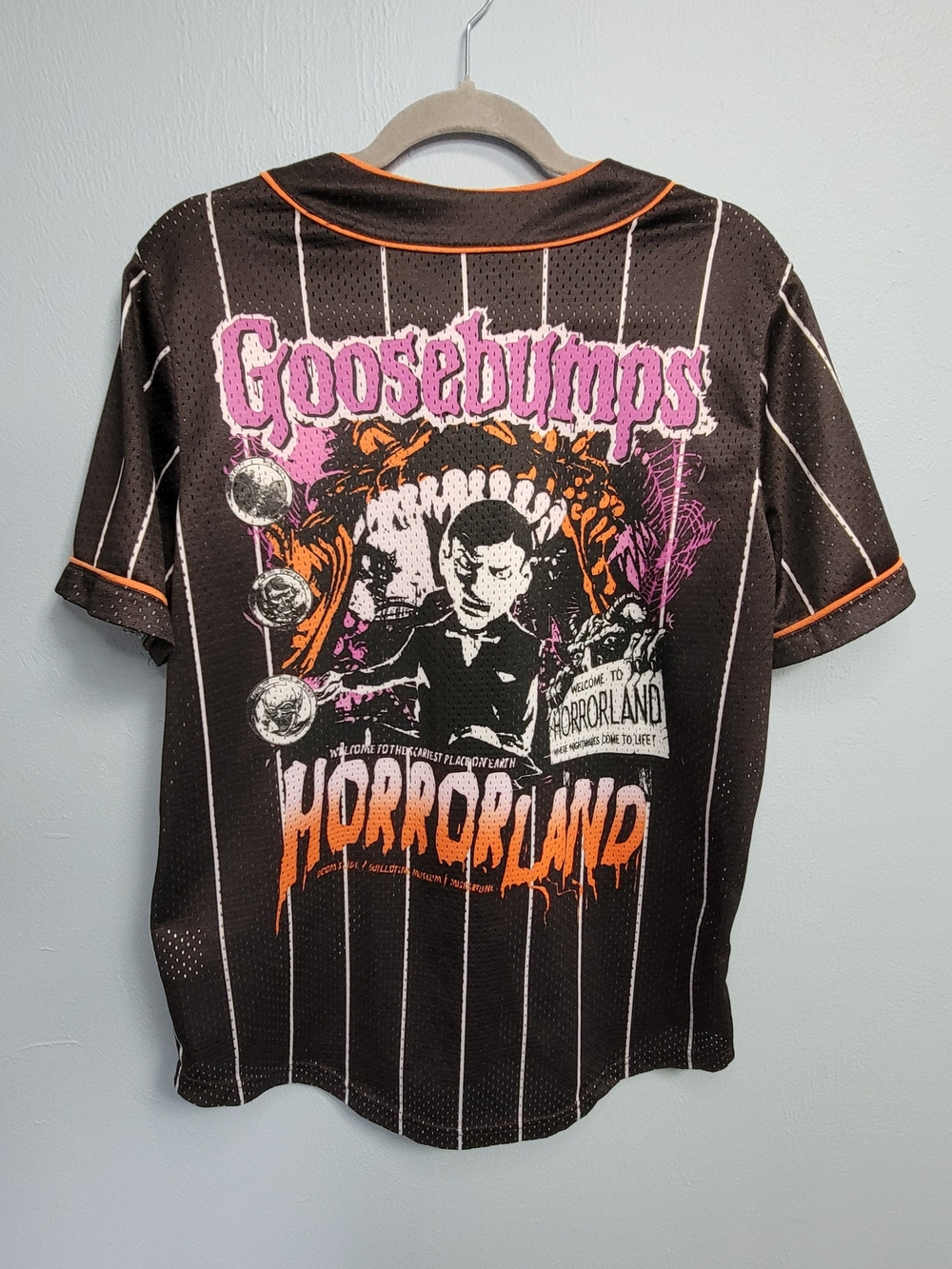 Officially Licensed Goosebumps Welcome To Horrorland Mesh Baseball Jersey - Sm/M